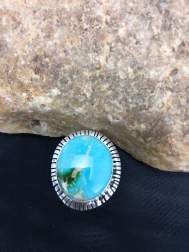 Royston Turquoise Navajo Ring | Sterling Silver | Sz 6.75 | Authentic Native American Handmade | 2654