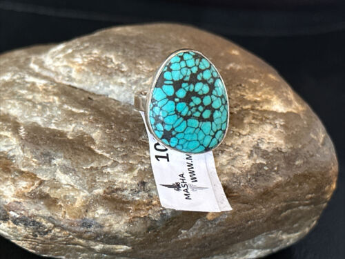 Navajo Blue Spiderweb Turquoise Ring | Sterling Silver | Sz 6 | 10283