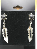 Navajo Black Onyx Earrings | Sterling Silver | Authentic Native American Handmade | 1" | 4438