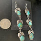 Navajo Green Turquoise Earrings | Sonoran Gold | Sterling Silver | 3 Dangle | Authentic Native American Handmade | 13925