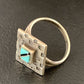 Native American Women's Navajo Blue Kingman Turquoise Inlay Ring | Sz 7 | 13173