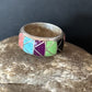 Multi-Color Blue Turquoise Gaspeite Inlay Ring | Sterling Silver | Sz 9 | 14501