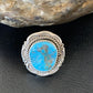 Navajo Blue Kingman Turquoise Ring | Sterling Silver | Sz 8 | Authentic Native American Handmade | 12960