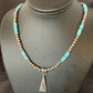 Navajo Blue Turquoise Pendant Earrings Set | Authentic Native American Sterling Silver Necklace | Handmade | 12618