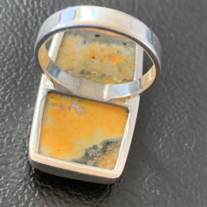 Southwestern Navajo Yellow Bumble Bee Jasper Ring | Sterling Silver | Sz 7 | 11547