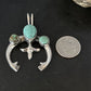 Navajo Sterling Silver Blue #8 Turquoise Naja Pendant | Authentic Native American Handmade | 14667