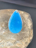 Navajo Women's Blue Kingman Turquoise Ring | Sterling Silver | Sz 9 | Authentic Native American Handmade | 11618