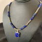Native American Navajo Blue Lapis Pendant Necklace | Sterling Silver | Authentic Handmade | 11671