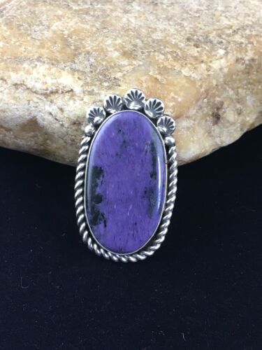 Native American Navajo Purple Charoite Ring | Sterling Silver | Sz 9.75 | 10103