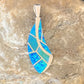 Navajo Blue Opal Inlay Pendant | Sterling Silver | Authentic Native American Handmade | 12274