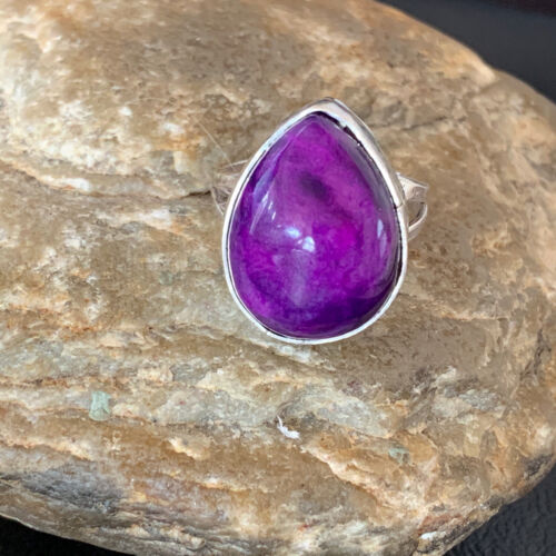 Native American Women's Navajo Purple Sugilite Ring | Sterling Silver | Sz 9 | 10862