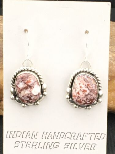 Southwestern Navajo Wild Horse Turquoise Earrings | Sterling Silver | 1" | 1323