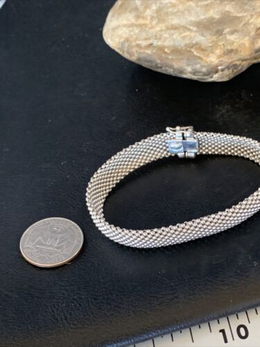 Native American Mesh Bracelet | Sterling Silver | 8" | 14193
