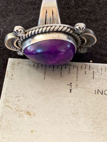 Navajo Purple Sugilite Ring | Sterling Silver | Sz 7.5 | Authentic Native American Handmade | 4133