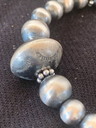 Southwestern Navajo Pearls Bead Bracelet | Sterling Silver | Handmade Native American | 14182