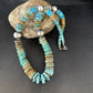 Navajo Blue Green Turquoise Bead Necklace | Sterling Silver | Authentic Native American | 20" | 14243