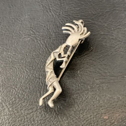 Native American Navajo Kokopelli Pin Pendant | Sterling Silver | Authentic Handmade | 12277