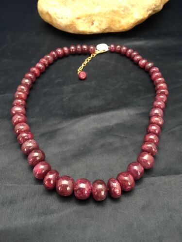Authentic Native American Ruby Bead Necklace | Navajo Gold-Filled | 17" | Christmas Jewelry