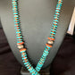 Navajo Natural Turquoise & Spiny Oyster Necklace | Sterling Silver | Authentic Native American | 32" | 13248