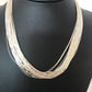 Sterling Silver Liquid Heishi Necklace | 30 Strands | Navajo Style | 17" | S431