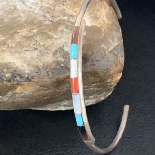 Navajo Multi-Color Bracelet | Sugilite Turquoise Coral | Sterling Silver | Authentic Native American Handmade | 13118