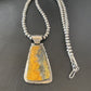 Men's Navajo Pearls Necklace with Bumblebee Jasper Pendant | Sterling Silver | Native American Handmade | 10554