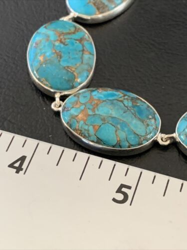 Navajo Blue Mojave Turquoise Pendant Necklace | Sterling Silver | 18" | Authentic Native American Handmade | 11634