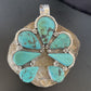 Navajo Blue Turquoise Naja Pendant Necklace | Authentic Native American Sterling Silver | 11356
