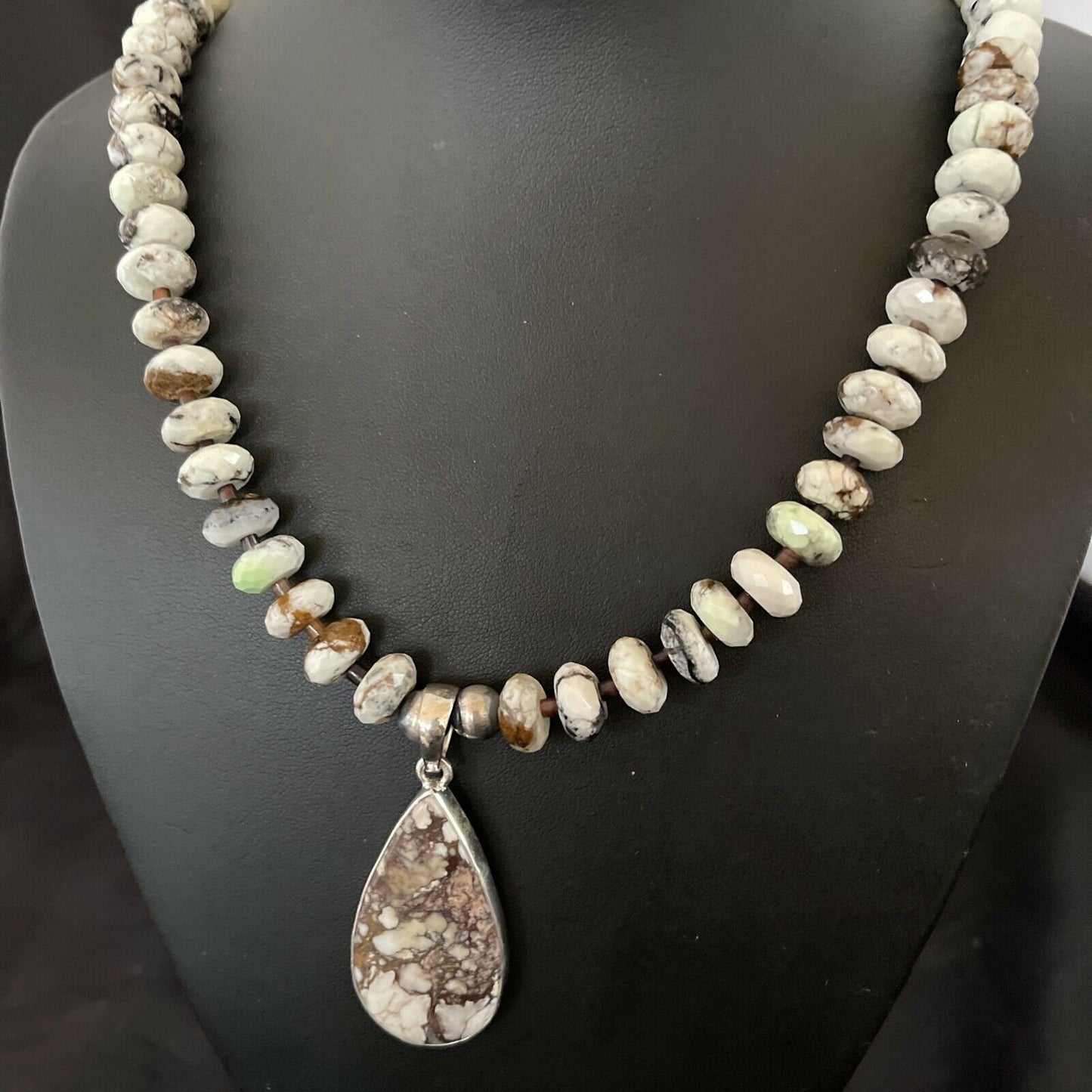 Navajo Wild Horse Turquoise Necklace Pendant | Sterling Silver | Authentic Native American Handmade | 11342