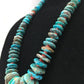 Navajo Turquoise & Spiny Oyster Graduated Necklace | Sterling Silver | Authentic Native American | 29" | 4362