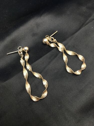 Native American Handmade Swirl Dangle Earrings | Sterling Silver | 8977