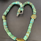 Men's Navajo Green Turquoise Nugget Heishi Bead Necklace | Sterling Silver | Authentic Native American Handmade | 21" | 10220