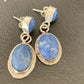 Navajo Denim Lapis Dangle Earrings | Sterling Silver | 1.1" | Authentic Native American Handmade | 1700