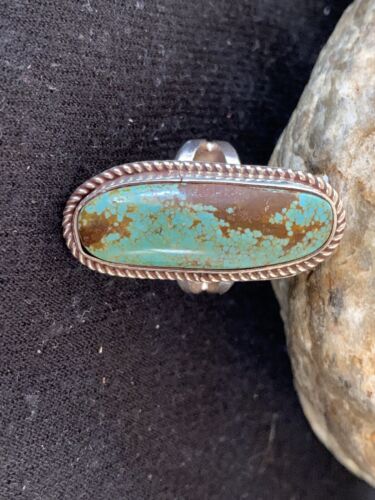 Native American Navajo Sterling Silver Turquoise #8 Ring | Sz 8.5 | 320