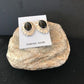 Native American Onyx Nugget Design Earrings | Sterling Silver | Southwestern Handmade | 1" | 3745