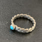 Navajo Blue Turquoise Old Pawn Ring | Sterling Silver | Sz 2.5 | Authentic Native American Handmade | 13175