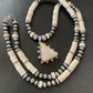 Navajo White Buffalo Turquoise Pendant Set | Sterling Silver | Authentic Native American Handmade | 12202