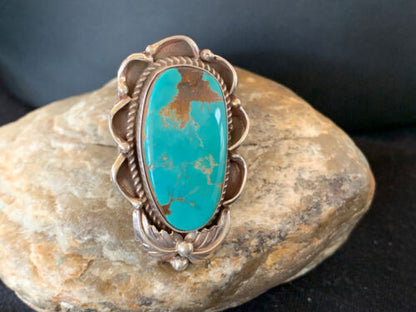Native American Men's Navajo Blue Royston Turquoise Ring | Sterling Silver | Sz 9 | 00673