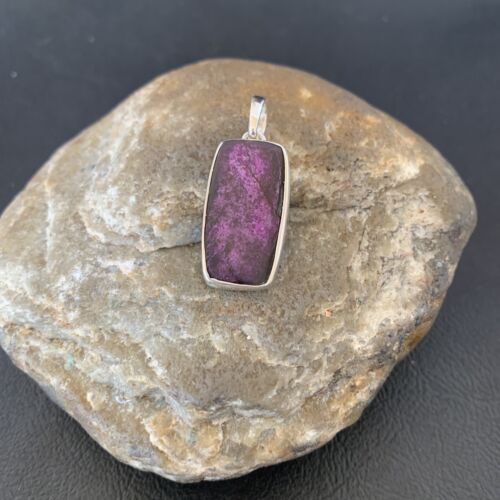 Navajo Purple Sugilite Pendant | Sterling Silver Pearls | 1.50" | Authentic Native American Handmade | 10931