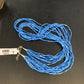 Navajo Stabilized Denim Lapis Heishi Necklace | 10 Strand | Sterling Silver Tube | 24" | 13421