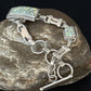 Navajo White Opal Inlay Link Bracelet | Sterling Silver | 8" | Authentic Native American Handmade | 14259