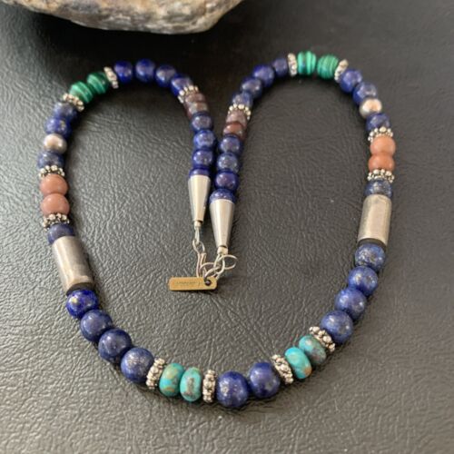 Authentic Tommy Singer Necklace | Blue Lapis Turquoise | Sterling Silver | 15" | 10392