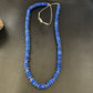 Men's Blue Lapis Bead Necklace | 8mm Liquid Silver Heishi | Sterling Silver | 24" | 12775