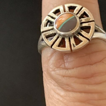 Navajo Purple Sugilite Spiny Oyster Inlay Ring | Sz 7.5 | Authentic Native American Handmade | 11190