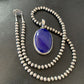 Native American Navajo Blue Lapis Pendant Necklace | Sterling Silver | Authentic Handmade | 11719