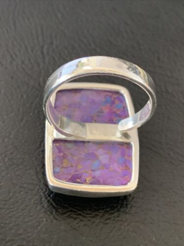 Adjustable Navajo Purple Mojave Turquoise Ring | Sterling Silver | Sz 9 | 11603
