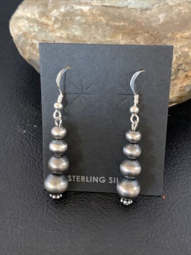 Native American Navajo Pearls Earrings | Sterling Silver | 1.5" | 13201 - Masha USA