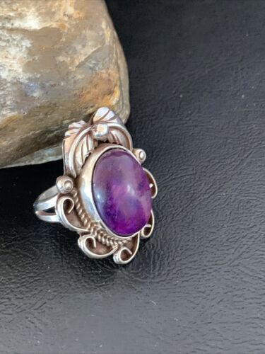 Native American Navajo Sterling Silver Purple Sugilite Ring | Sz 10 | 10443