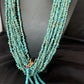 Men's XL Santo Domingo Blue Turquoise Shell Bead Jacla Necklace | 36" | 13187