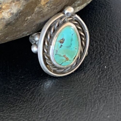 Southwestern Old Pawn Navajo Blue Turquoise Ring | Sterling Silver | Sz 6.5 | 2170